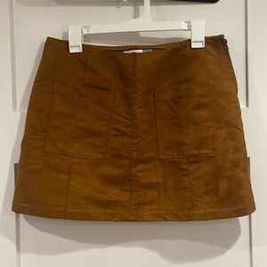 Vintage Old navy golden brown suede mini skirt
